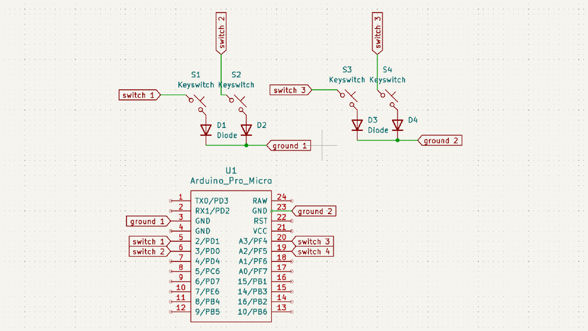 4key macrokeyboard schematic design